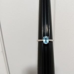 Sterling aquamarine ring